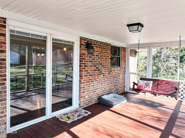 deck featuring a porch