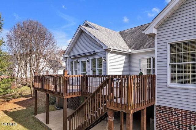 wooden deck featuring a patio