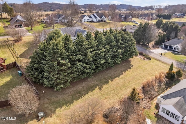 aerial view with a residential view