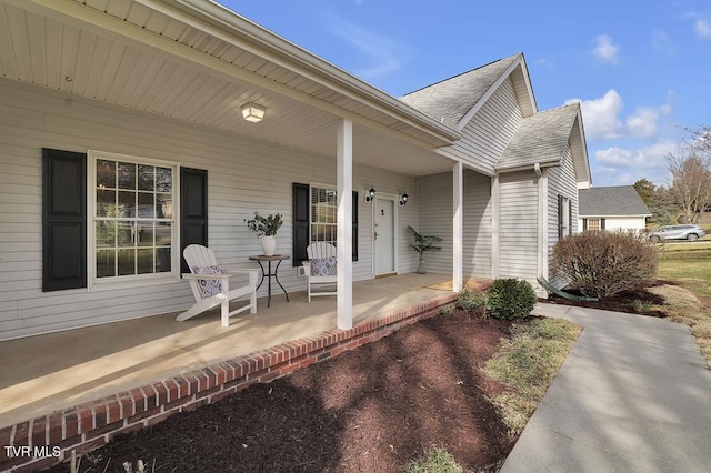 exterior space with covered porch