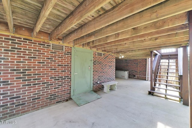 view of patio / terrace with stairway