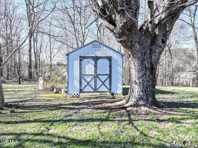 view of shed