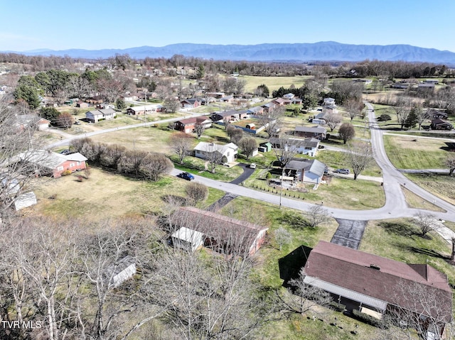 bird's eye view with a mountain view