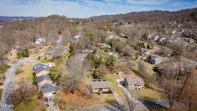 bird's eye view with a view of trees and a residential view