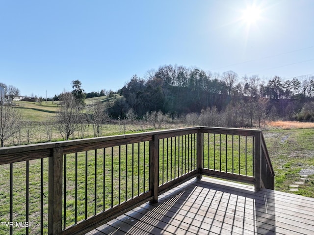 deck with a rural view