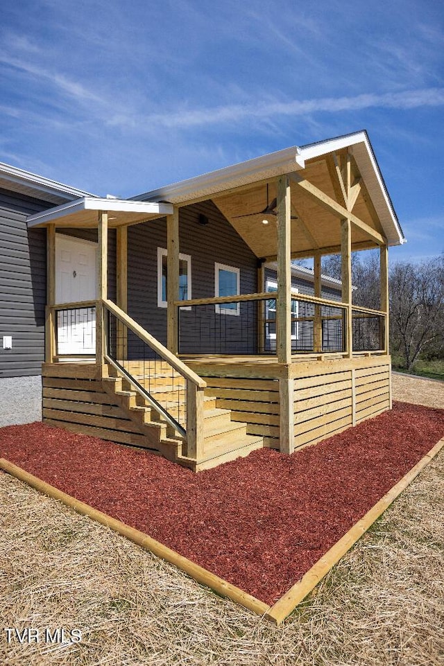 exterior space with covered porch