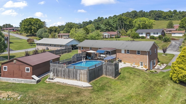 aerial view featuring a residential view