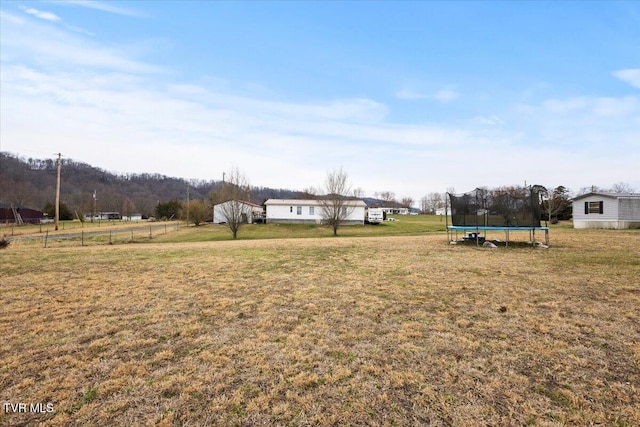 view of yard featuring a trampoline