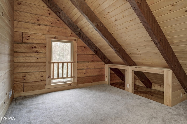 368 Ripshin Lake Rd, Roan Mountain, TN 37687 - bonus room with wood ceiling, wooden walls, and carpet