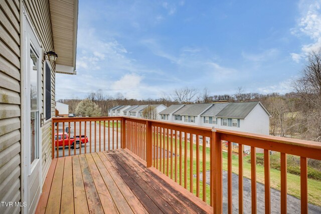 deck featuring a residential view