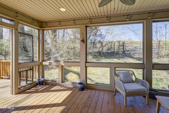 137 Unaka View Rd, Johnson City, TN 37601 - unfurnished sunroom with a wealth of natural light, wood ceiling, and ceiling fan