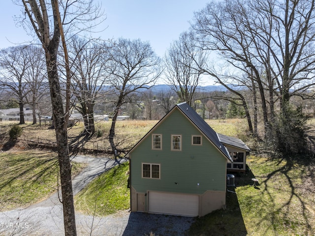 137 Unaka View Rd, Johnson City, TN 37601 - view of side of home featuring a mountain view and a garage