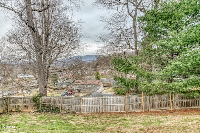 view of yard featuring fence private yard