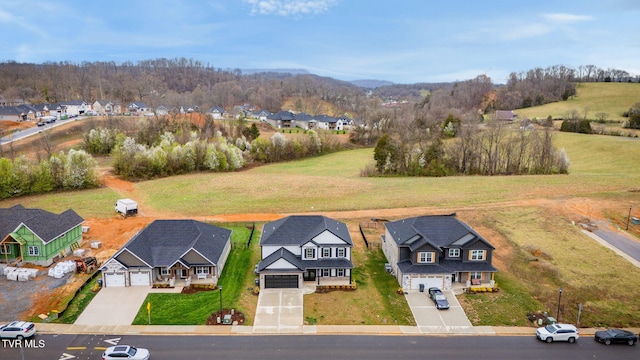 bird's eye view with a residential view