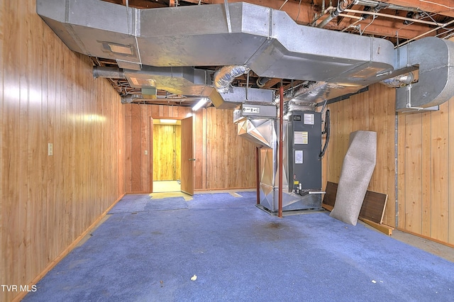 415 Fairgrounds Rd, Greeneville, TN 37745 - unfinished below grade area with heating unit and wooden walls