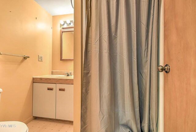 415 Fairgrounds Rd, Greeneville, TN 37745 - full bath featuring curtained shower, toilet, and vanity