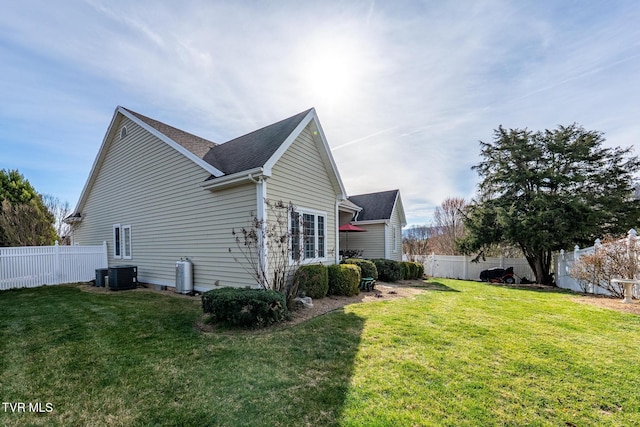 20324 Josh Allen Dr, Abingdon, VA 24211 - view of side of home featuring central air condition unit, a yard, and fence private yard