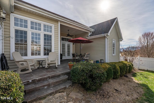 20324 Josh Allen Dr, Abingdon, VA 24211 - rear view of property with french doors, fence, and ceiling fan