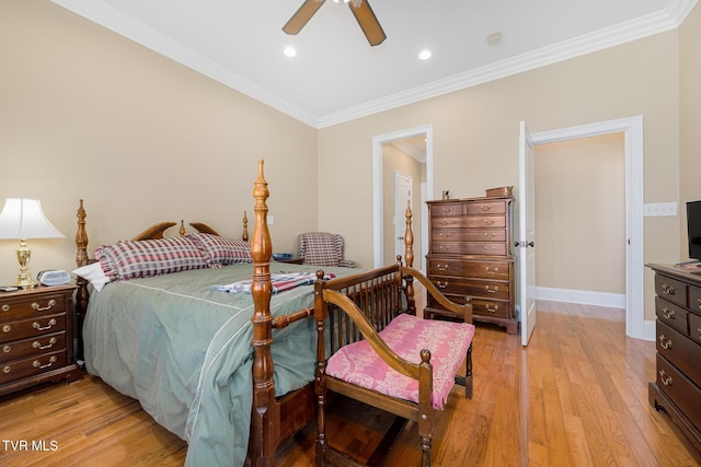 20324 Josh Allen Dr, Abingdon, VA 24211 - bedroom with recessed lighting, light wood-type flooring, baseboards, and ornamental molding