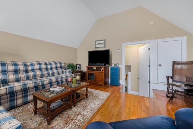 20324 Josh Allen Dr, Abingdon, VA 24211 - living room featuring light wood-type flooring and lofted ceiling