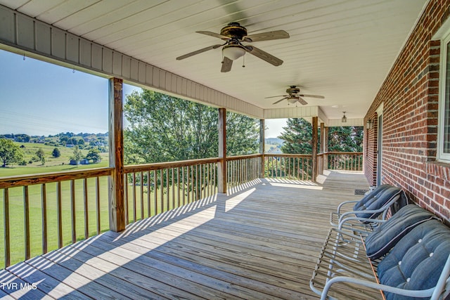142 Laurel Acres Ct, Jonesborough, TN 37659 - deck with a ceiling fan and a yard