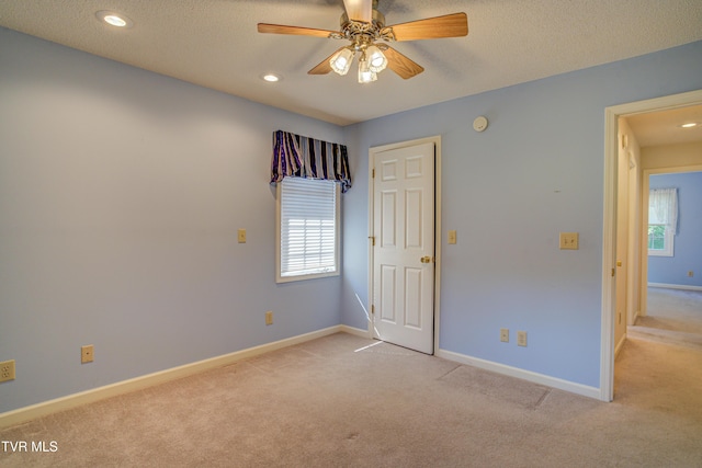 142 Laurel Acres Ct, Jonesborough, TN 37659 - unfurnished bedroom with carpet floors, multiple windows, recessed lighting, a ceiling fan, and a textured ceiling