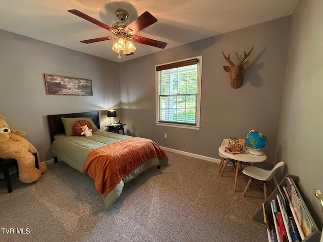 1209 Beechwood Dr, Johnson City, TN 37604 - carpeted bedroom featuring baseboards and a ceiling fan