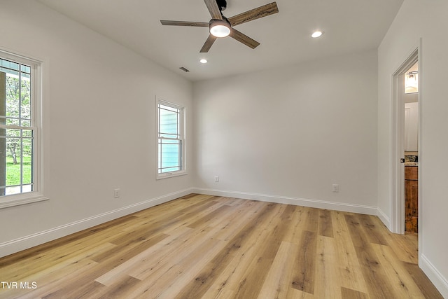703 Swadley Rd, Johnson City, TN 37601 - spare room with plenty of natural light, light wood finished floors, ceiling fan, recessed lighting, and baseboards