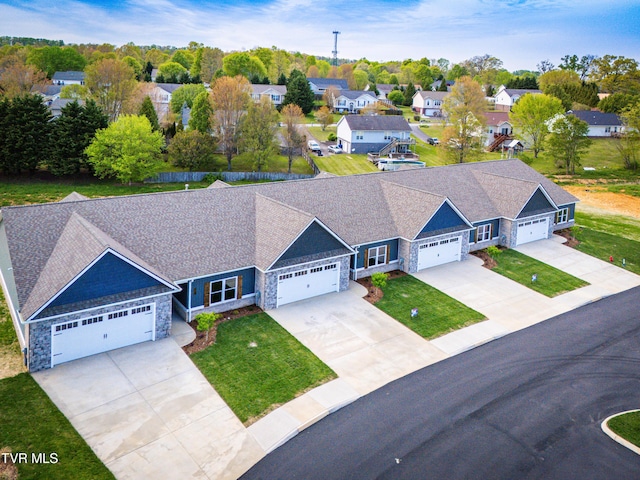 aerial perspective of suburban area
