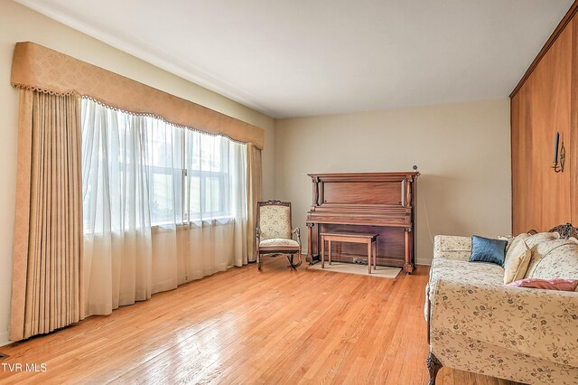 living area featuring light wood-style floors
