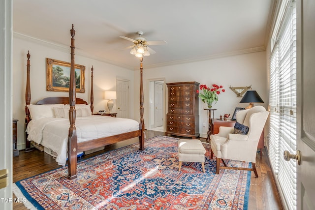 1221 Radcliffe Ave, Kingsport, TN 37664 - bedroom with a ceiling fan, crown molding, and wood finished floors
