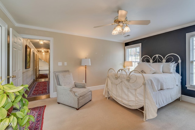 1221 Radcliffe Ave, Kingsport, TN 37664 - carpeted bedroom with baseboards, ornamental molding, and visible vents