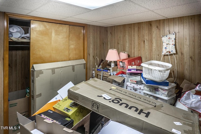 118 Starlite Dr, Greeneville, TN 37743 - miscellaneous room with wooden walls and a paneled ceiling