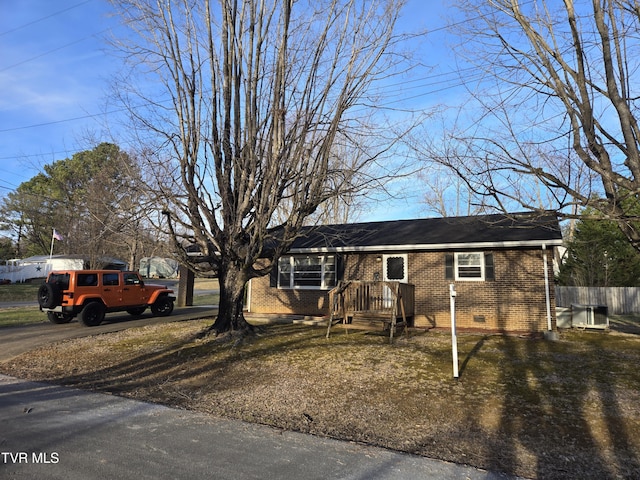 1606 Lester Harris Rd, Johnson City, TN 37601 - ranch-style home with crawl space, fence, and brick siding