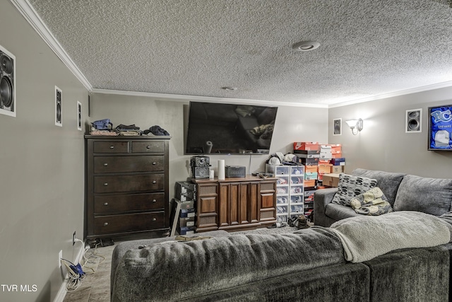 232 Meadow Dr, Bristol, TN 37620 - living area featuring crown molding and a textured ceiling