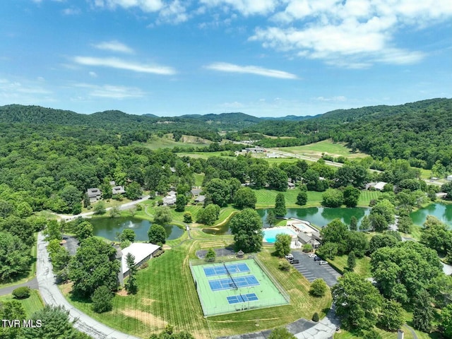 55 Grove Hill Rd, Kingsport, TN 37660 - bird's eye view featuring a wooded view and a water and mountain view