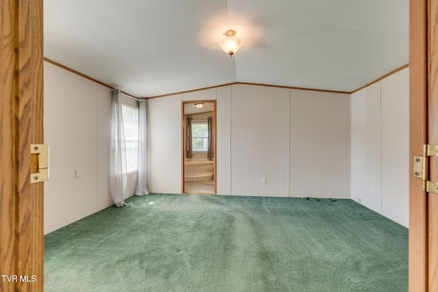 120 Bear Hollow Rd, Bristol, TN 37620 - empty room featuring crown molding, lofted ceiling, and carpet