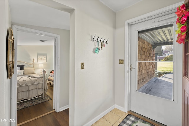 4245 Maplewood St, Kingsport, TN 37660 - doorway to outside with baseboards and light tile patterned floors