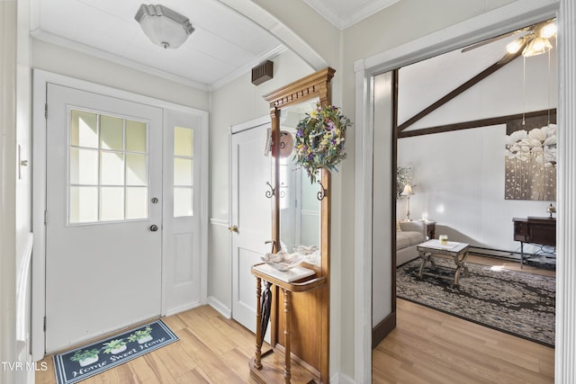4245 Maplewood St, Kingsport, TN 37660 - entryway featuring wood finished floors and crown molding