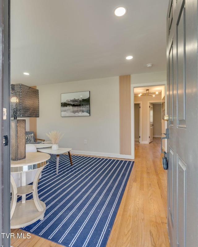 533 Sequoyah Dr, Kingsport, TN 37660 - living area with recessed lighting, baseboards, and light wood-type flooring