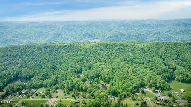 birds eye view of property featuring a forest view