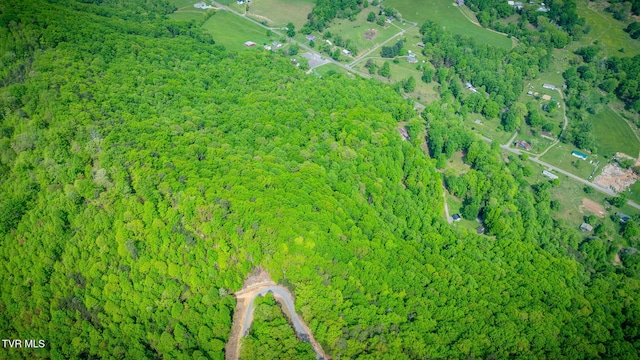 drone / aerial view with a forest view