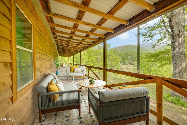 deck with an outdoor living space