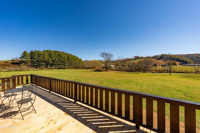 deck featuring a yard