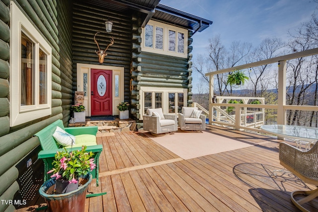 view of wooden deck