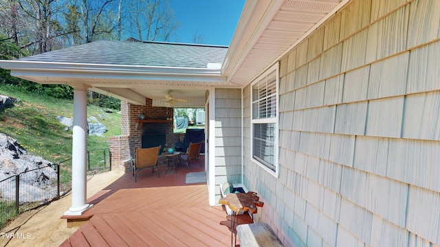 93 Bridgewater Ct Unit 93, Johnson City, TN 37615 - wooden terrace featuring fence and a ceiling fan