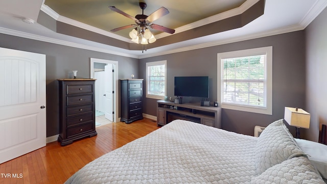 93 Bridgewater Ct Unit 93, Johnson City, TN 37615 - bedroom featuring multiple windows, light wood-type flooring, and a raised ceiling