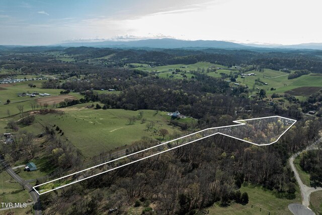 403 Deerlick Rd, Piney Flats, TN 37686 - aerial view with a mountain view, a view of trees, and a rural view