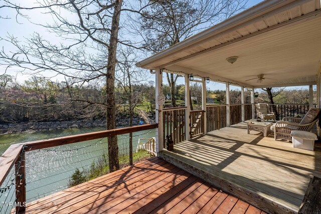 403 Deerlick Rd, Piney Flats, TN 37686 - deck with a ceiling fan