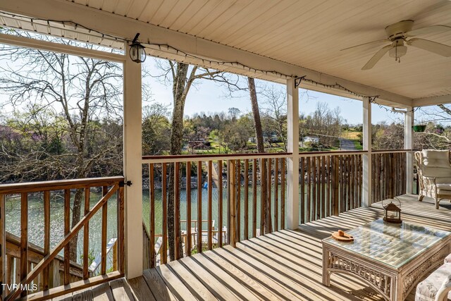 403 Deerlick Rd, Piney Flats, TN 37686 - deck featuring outdoor dining area and ceiling fan